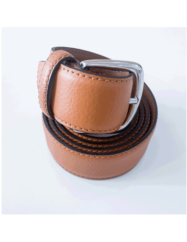 Ceinture Gold Boucle Ronde Camel.