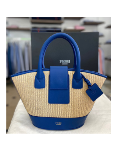 Sac Rafia bleu.